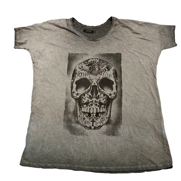 RELIGION Tshirt size XXL with skeleton - Picture 1 of 6